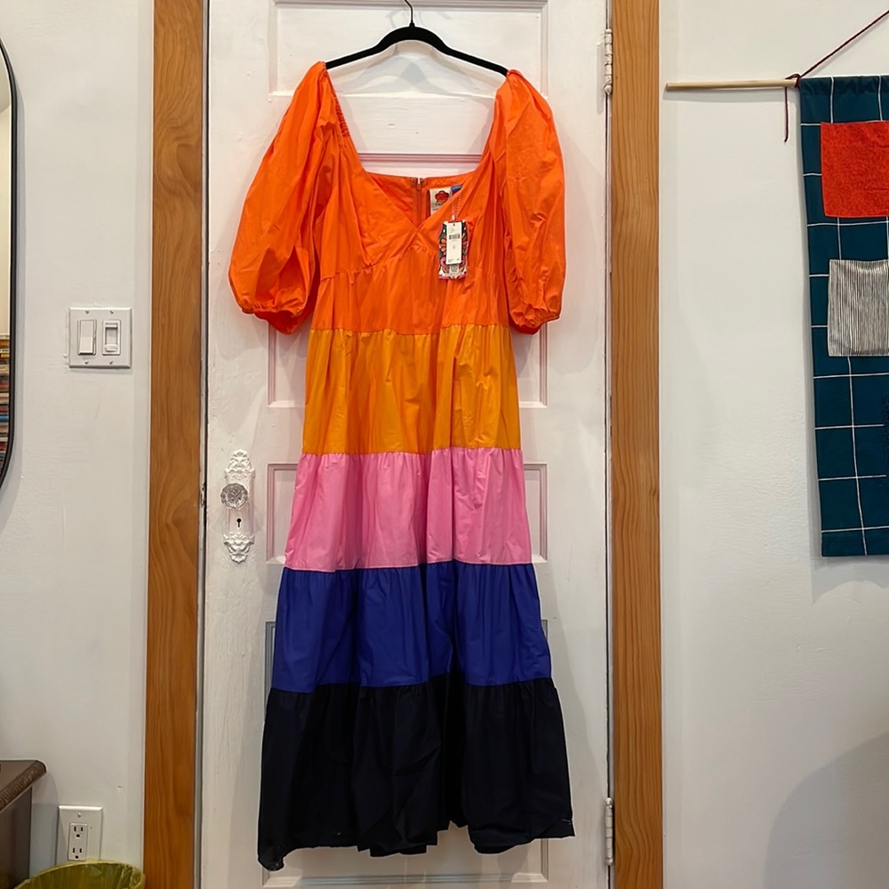 Farm Rio Tiered Colorblock Maxi NWT